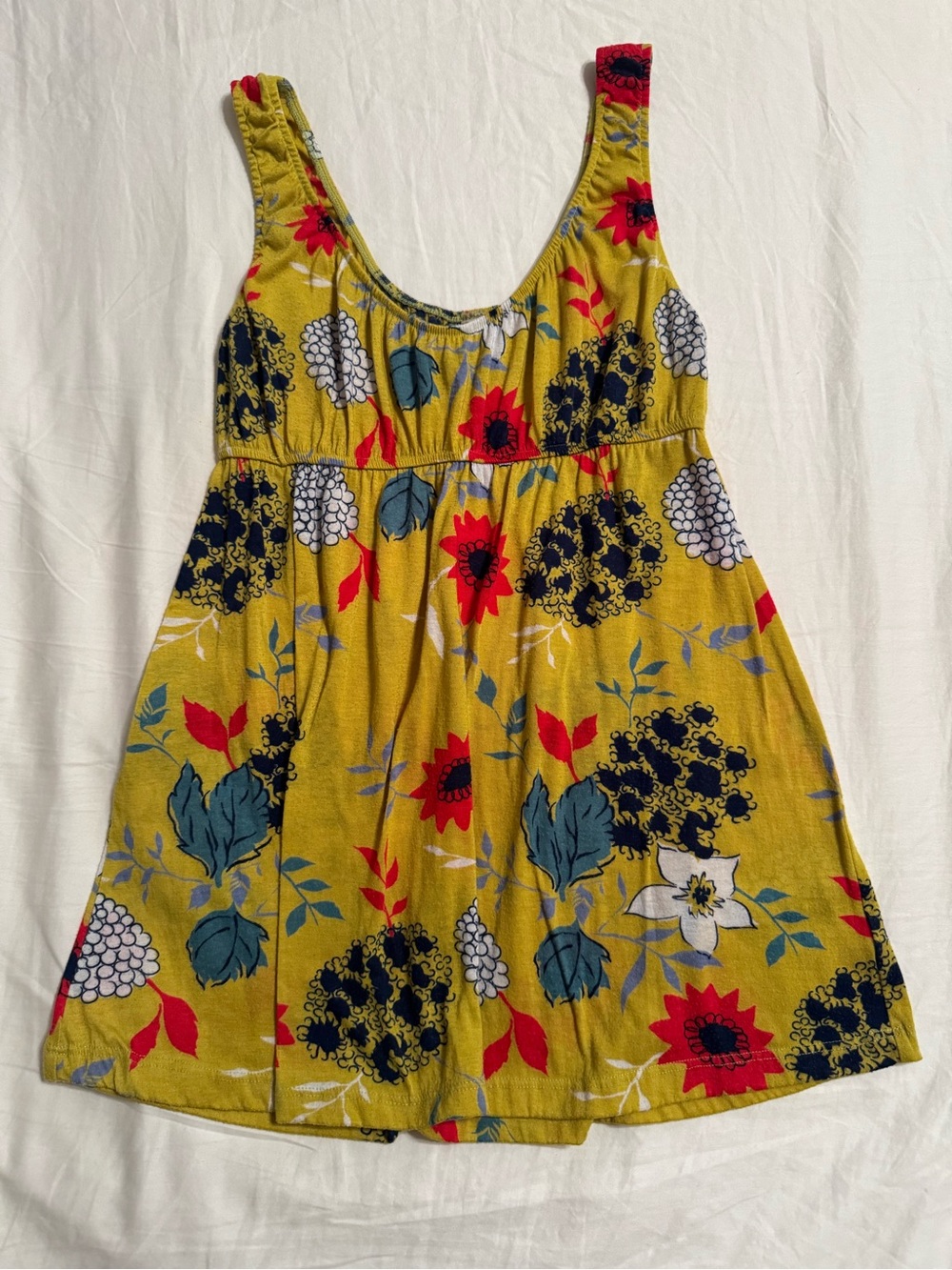 Lush Yellow Floral Tank Top
